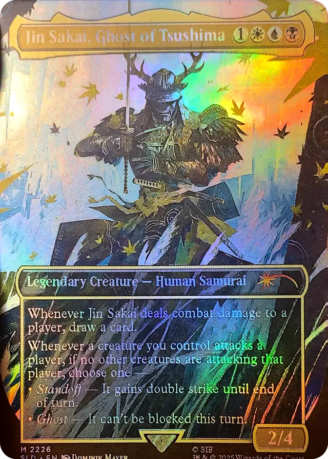 CLP rainbow foil print of Jin Sakai, Ghost of Tsushima